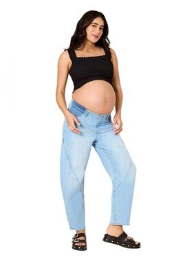 BRAND NEW motherhood maternity barrel jeans XS tags attached